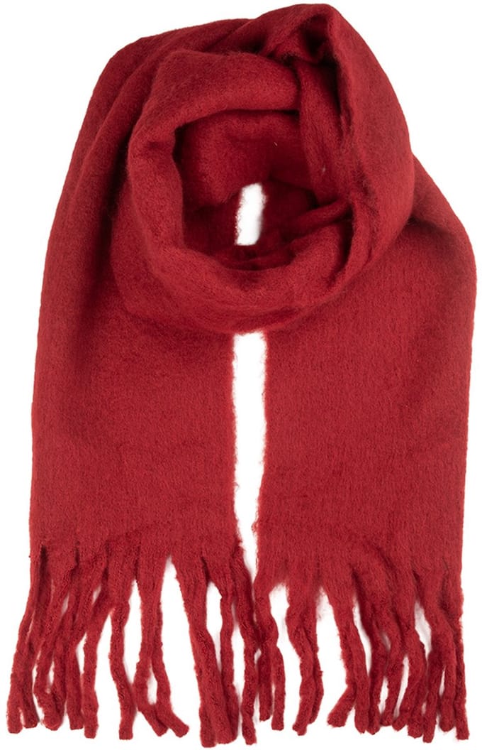Clayre & Eef Wintersjaal Dames 40x190 cm Rood Textiel