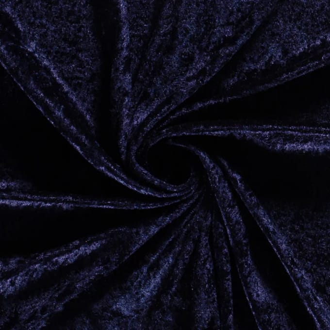 Velour de Panne Uni – Marine Blauw – Glimmend & Zacht – 165 g/m² – 147 cm Breed – Per Meter