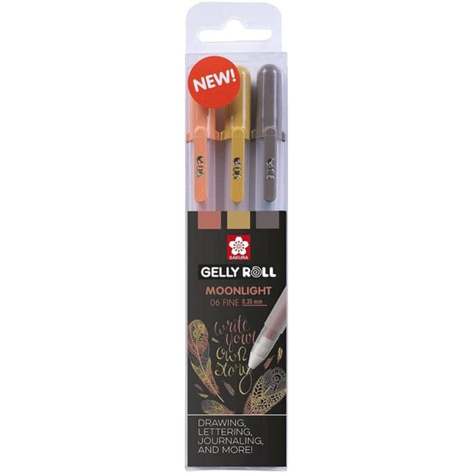 Gelschrijver Sakura Gelly Roll Moonlight 06 nature set à 3 kleuren