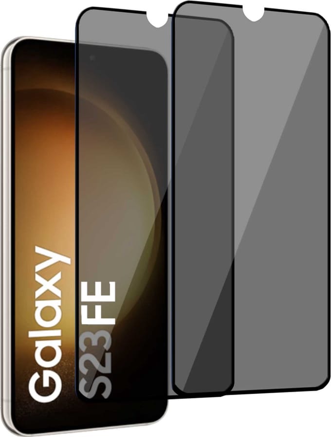 Geschikt voor Samsung Galaxy S23 FE - Privacy Screenprotector - Beschermglas - Privé GuardCover