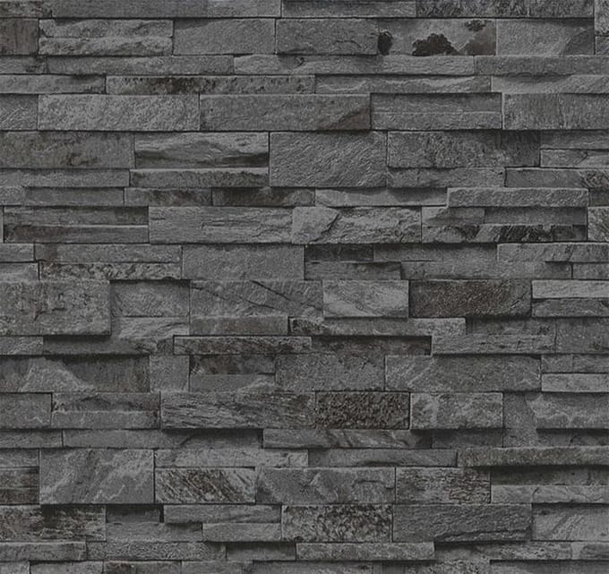 Natuursteen behang Leisteen antraciet 3D Effect 2363-40