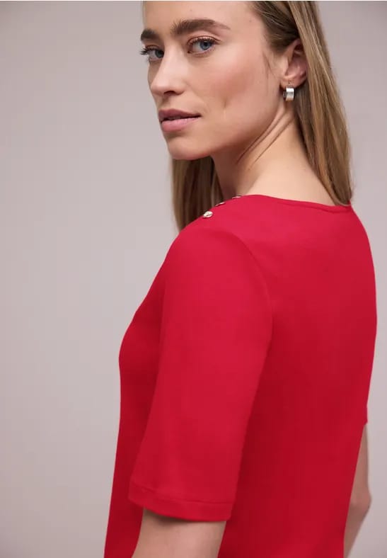 Shirt met knoopdetail