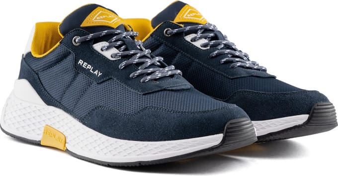 Replay - maat 44- Classic Check Heren Sneaker - Blauw