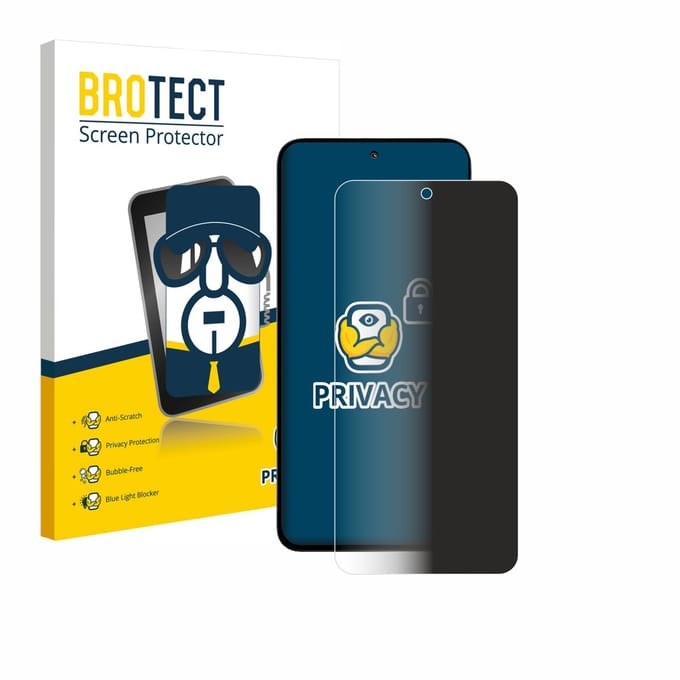 BROTECT - privacy screenprotector voor Xiaomi Poco M7 Plus - Folie Beschermfolie Blauwlichtfilter