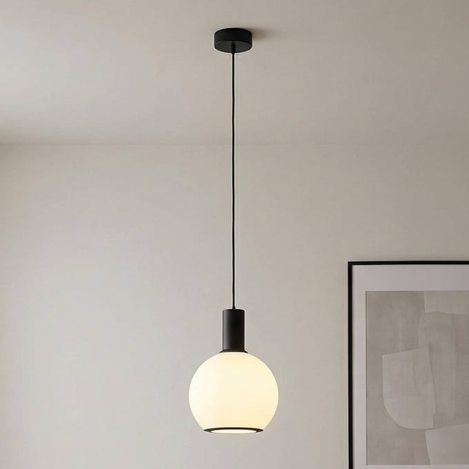 Euluna Hanglamp Milano, 1-lamp, bol, wit
