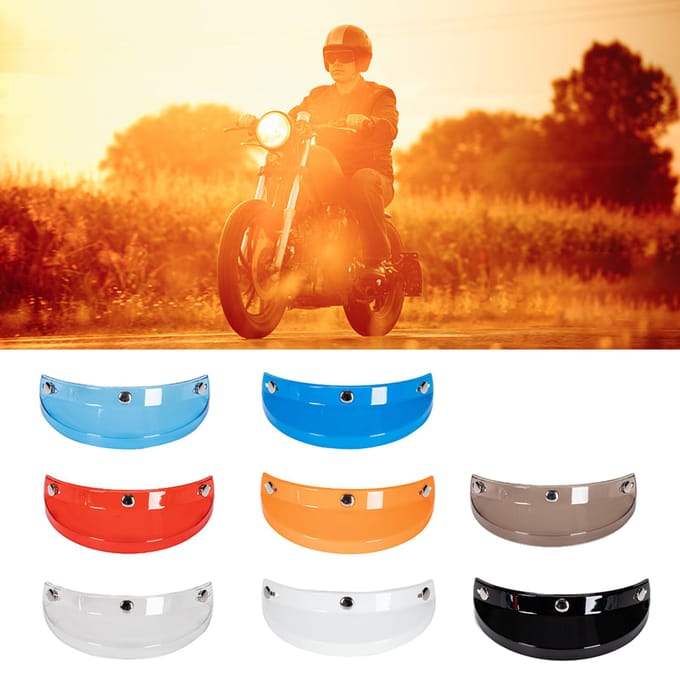Universele motorfiets 3 drukknopvizier, opklapbaar, open helm, windscherm oranje