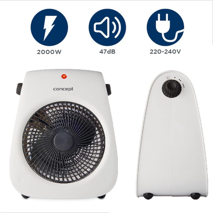 Concept VT7040 Ventilator – Met Warme Luchtstroom Functie – Ventileren en Verwarmen – Wit