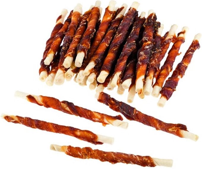 Eend met runderhuidsticks-12,5cm-3x20-Hondensnacks-Animal King