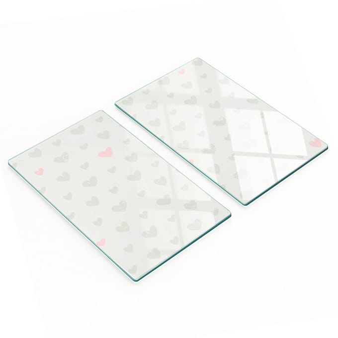 Multifunctionele decoratieve keukenplanken met geharde hartvormige achtergrond, 2x30x52 cm