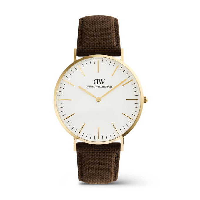 Daniel Wellington DW Watch Classic Brown Canvas Gold 40mm