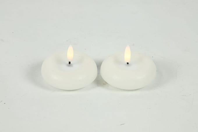 Countryfield LED drijfkaars speelgoed decoratief 7,5cm wit 2 stuks.