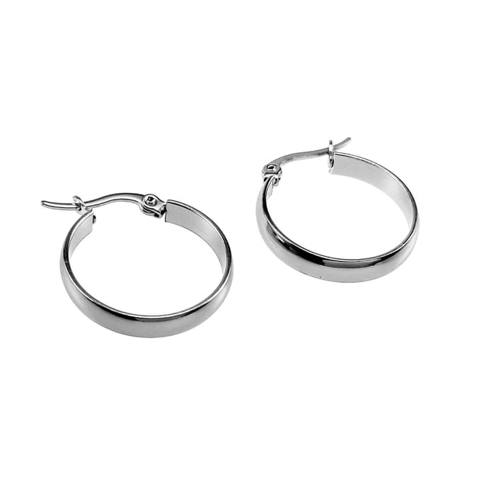 ∅22mm x 4mm Oorbellen Dames - Gepolijs RVS - Oorringen