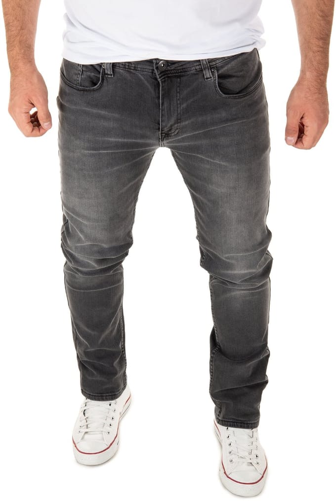 WOTEGA Heren Jeans Justin – Slim Fit – Katoen Stretch – Grijs – 5-pocket