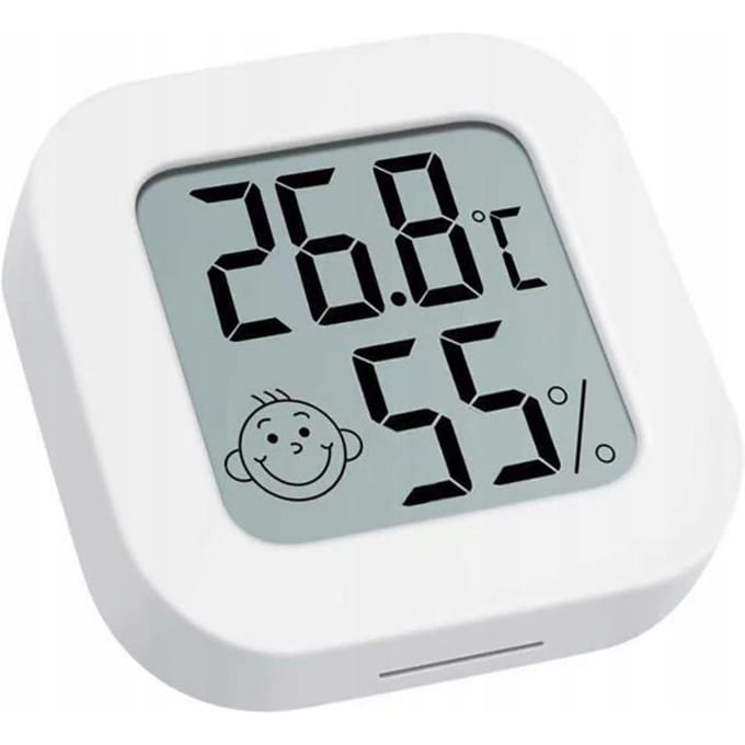 Azaris - Mini Weerstation Binnen - Thermometer en Hygrometer - Compact - Drie Bevestigingsopties - Batterij CR2032