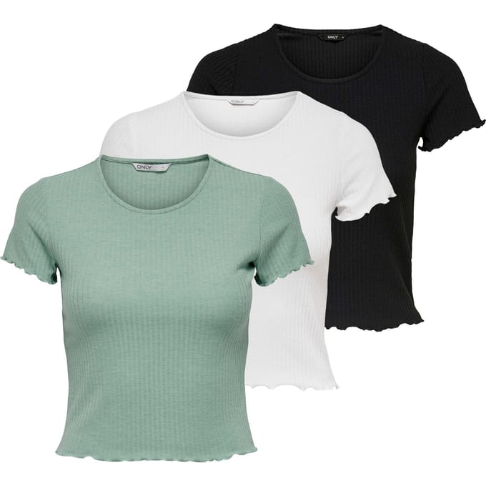 ONLY T-shirt ONLEMMA SHORT TOP 3P Set van 3