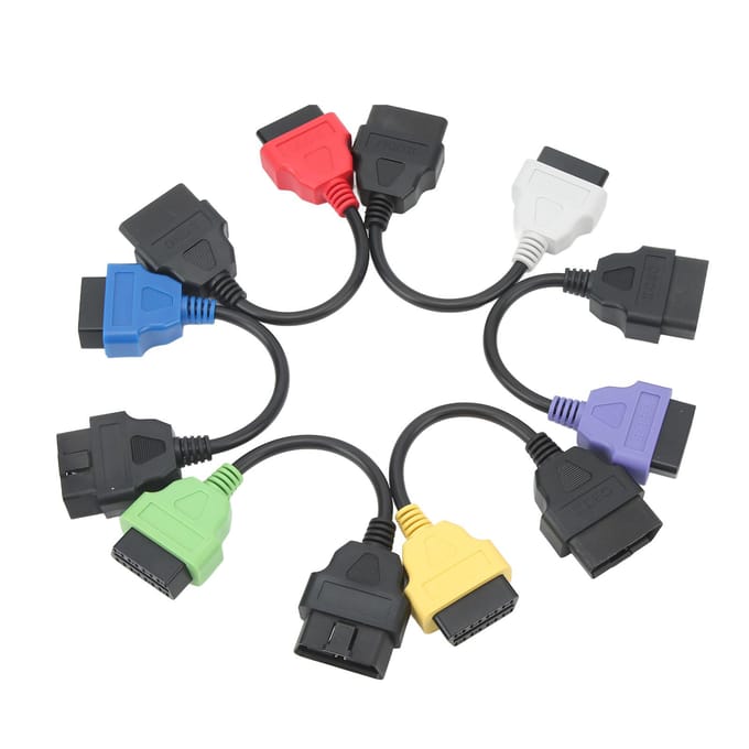 6 Stuks OBD2 Kabeladapter Professionele Diagnostische Scanner Kabel Vervanging Voor Fiat gray