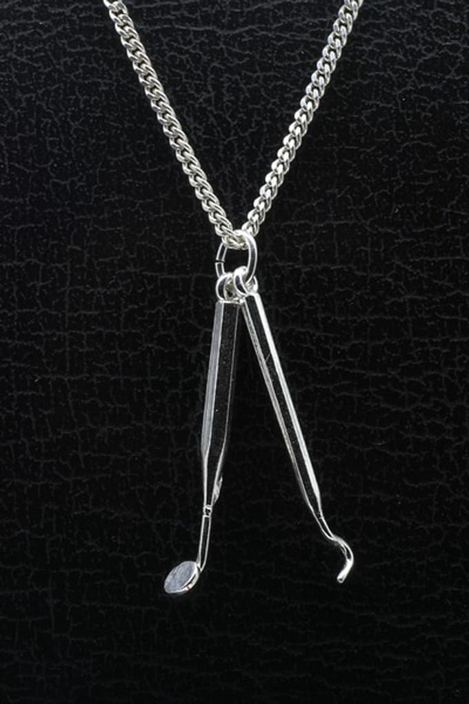 Zilveren Tandarts set ketting hanger
