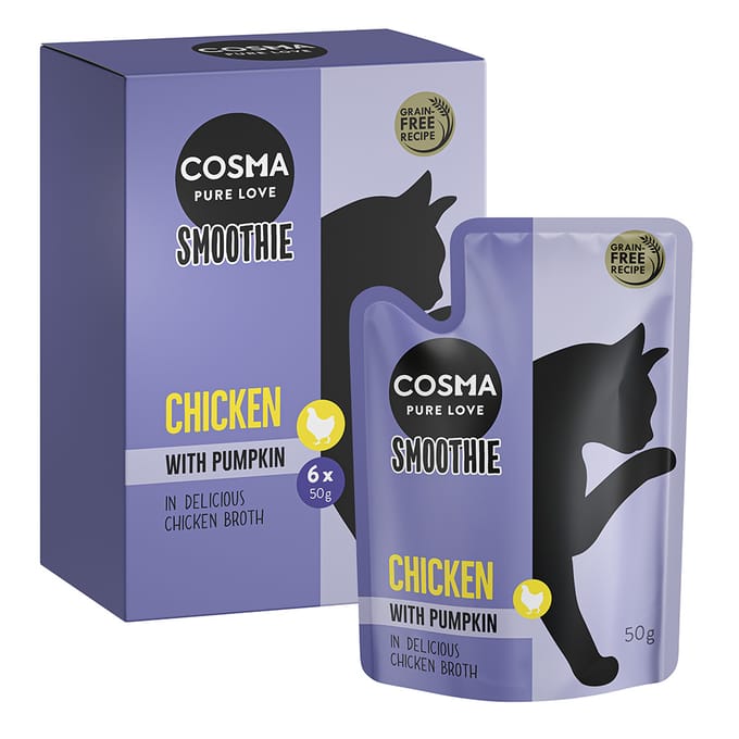6x50g Cosma Smoothies Kattensnacks Kip met Pompoen