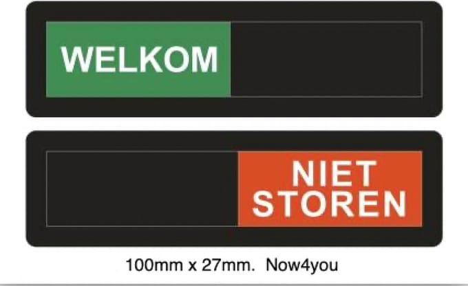 Welkom-niet storen schuifbordje - 100 mm x 27 mm