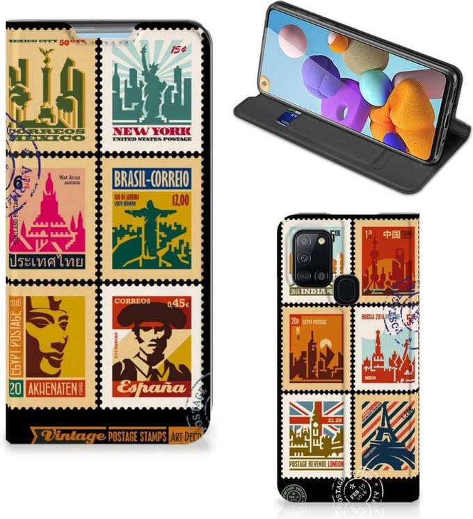 Samsung Galaxy A21s Book Cover Postzegels