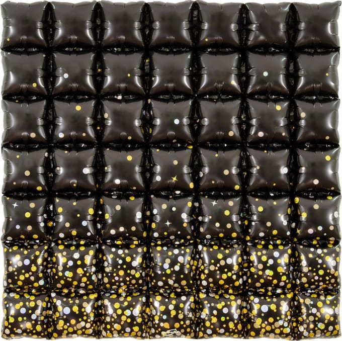 Oaktree - Folieballon Wafel zwart/goud 90 cm