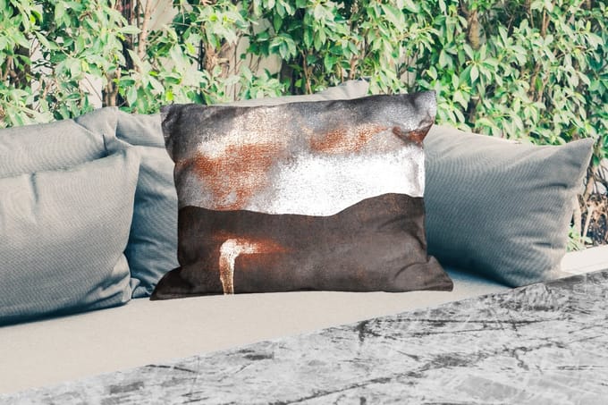 Buitenkussens - Abstract - Gold - Chic - Zwart - Grijs - 60x40 cm - Weerbestendig