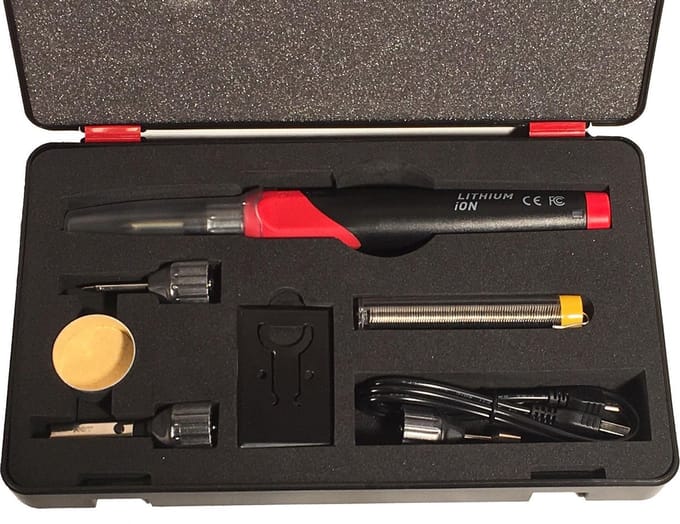 Accu- Soldeerbout Set 12W , Li-ion batterij USB oplaadbaar