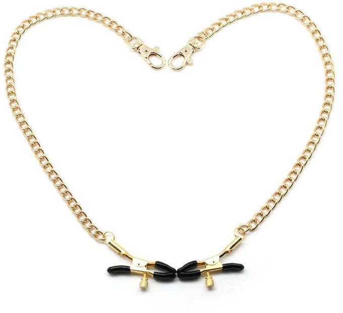 Liebe Seele - Verstelbare Bull Nose Tepelklemmen Met Ketting - Goud