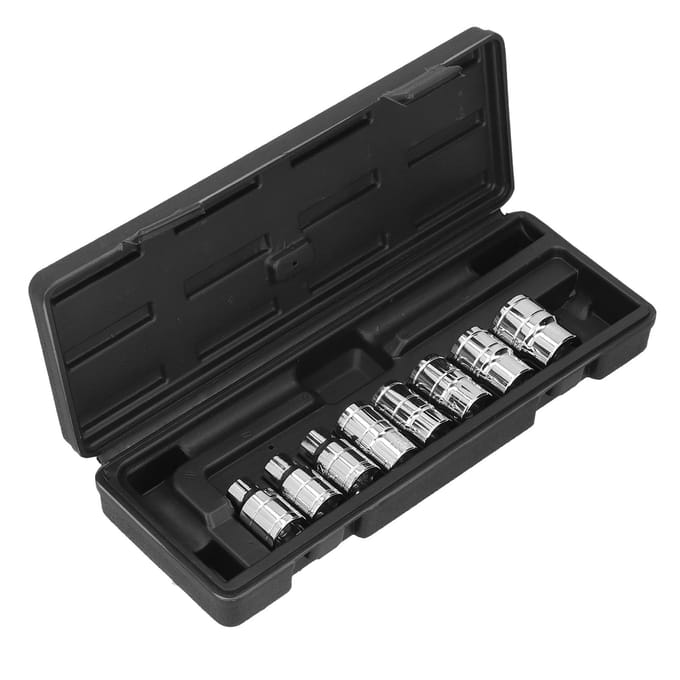 11-delige Dopsleutelset 6-punts Chroom Vanadiumstaal Draagbaar Universeel Autoreparatiegereedschap black