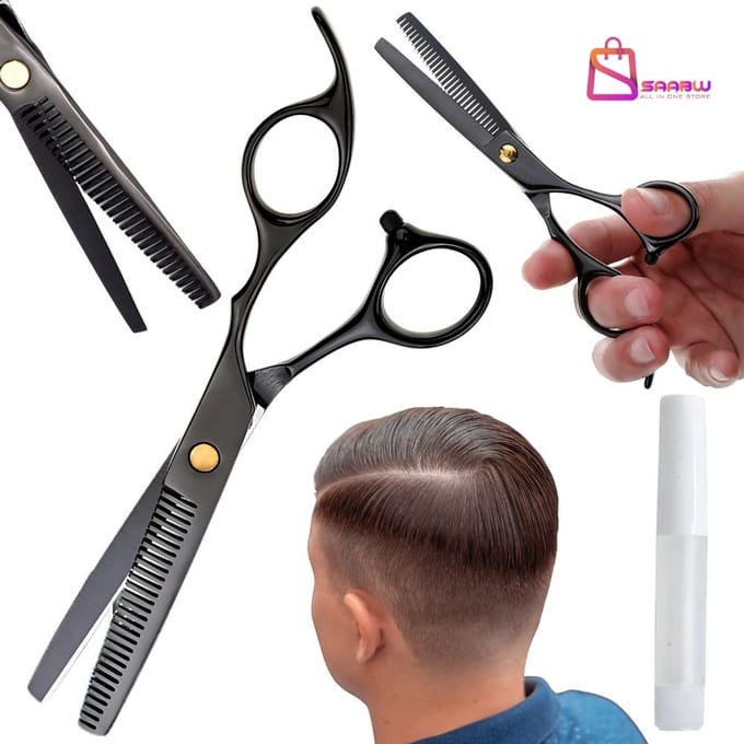 Professionele Kappersschaar – Effileerschaar 17 cm – Zwart – kappersset – trimmer – schaar – 75341