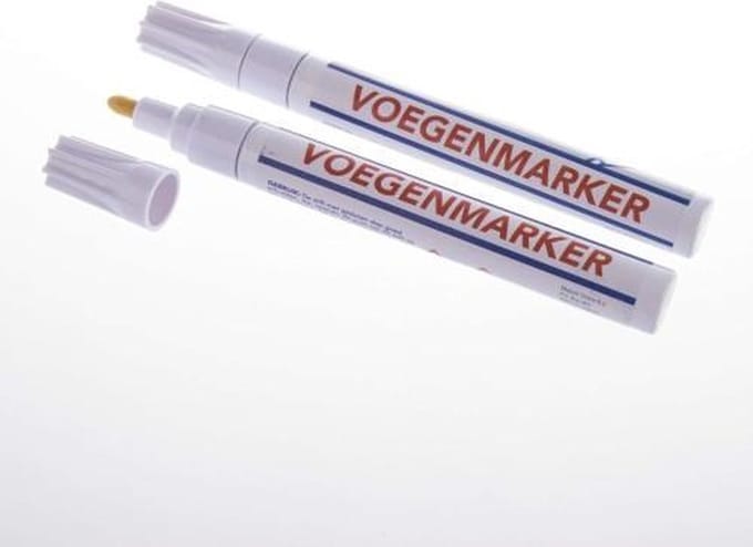 2X Voegenmarker - Voegen Stift Duopack - Voegenwit Marker - Wit