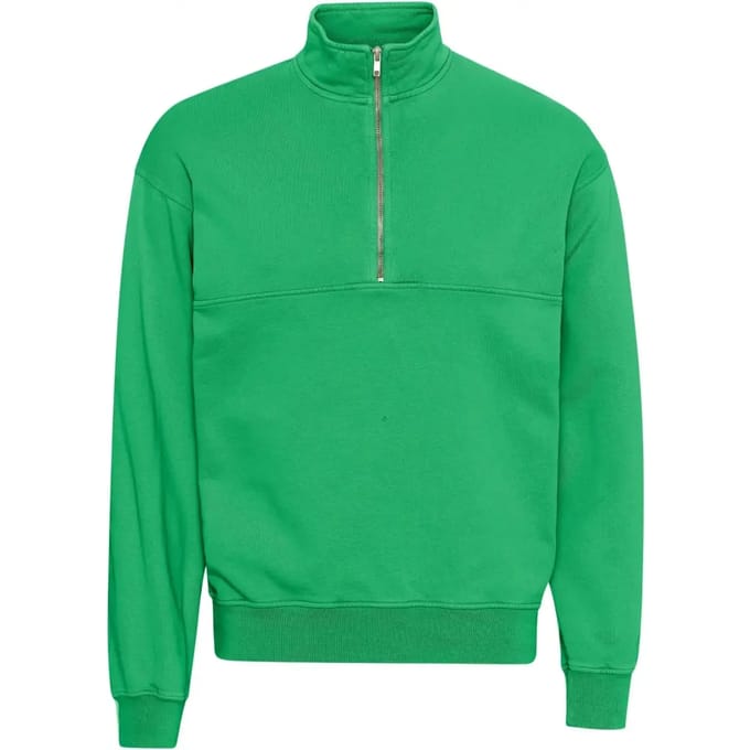 Sweatshirt 1/4 rits Colorful Standard Organic kelly green