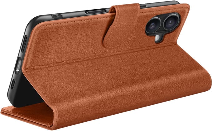 Zanae, Hoesje geschikt voor iPhone 16 Plus - Wallet Case & Magneetsluiting, Bruin
