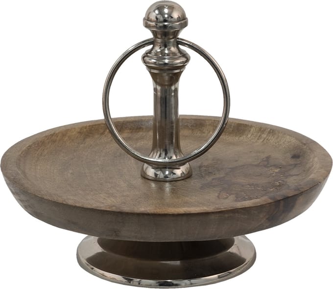 Clayre & Eef Etagère Ø 21x17 cm Bruin Hout