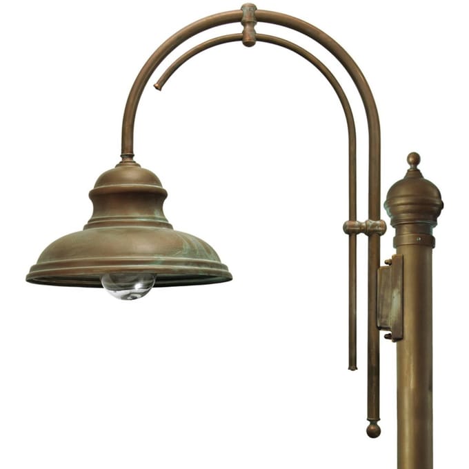 Moretti Luce LUCA lantaarnpaal in antiek koper messing 1-lamp.