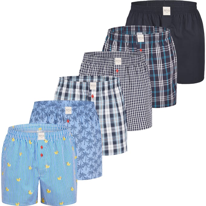 Phil & Co Wijde Boxershorts Heren 6-Pack Multipack D515 - Maat M