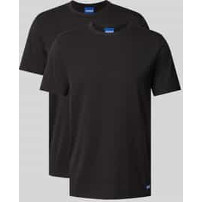 Regular fit T-shirtset van katoenmix model 'NAOLO' in 2-pack