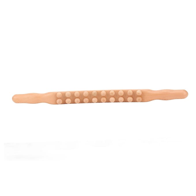 Beuken Roller Stick Dubbele Rij 20 Kralen Dubbelzijdige Massage Roller Stick voor Ontspanning