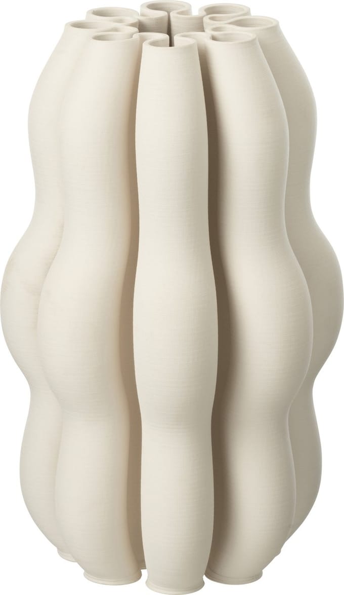 J-Line vaas Naos - keramiek - beige - large - 40 cm hoog