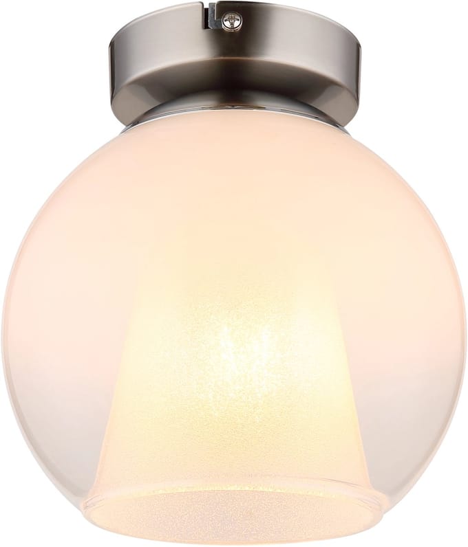 Plafonniere - staal - BARRY - glas - Ø 18cm - E27 - 15749ND - Globo