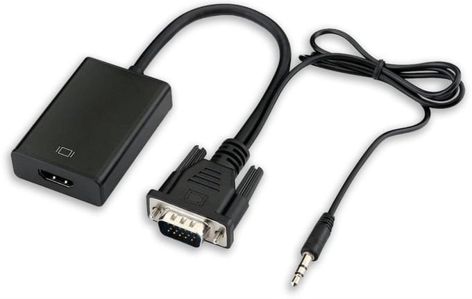 *** VGA naar HDMI Adapter Converter - Universeel met 3.5mm Jack AUX - Verbeter uw Beeldkwaliteit - van Heble® ***