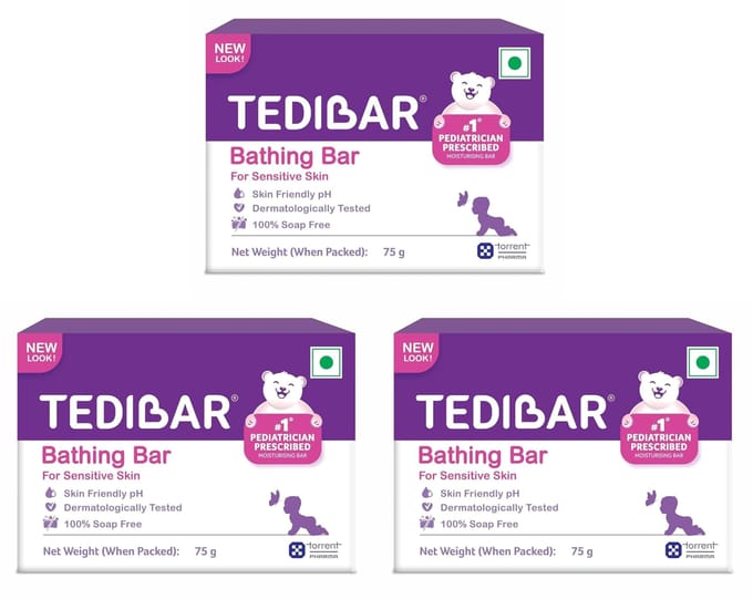 Curatio Tedibar Zeep, 75 g - Pak van 3 pink