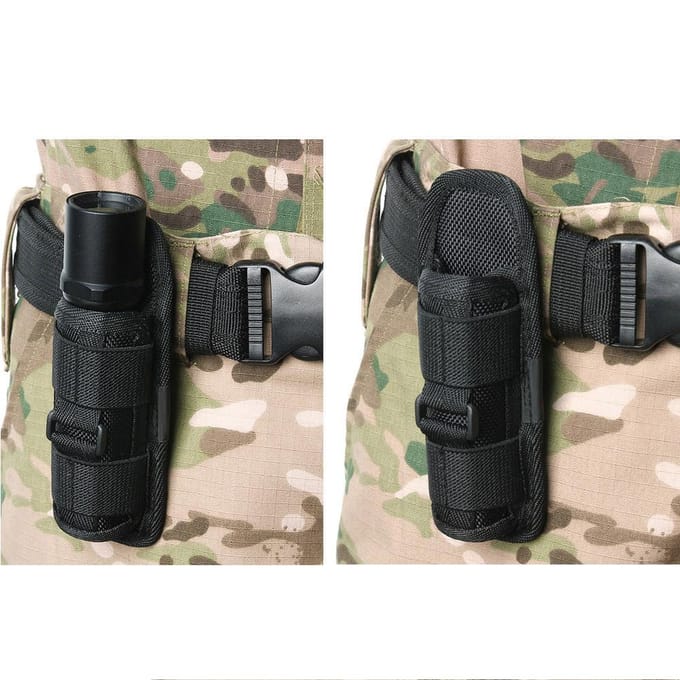 Porte-étui de torche flashlight en nylon rotatif à 360 degrés Sac Accessoire pour la Chasse401#