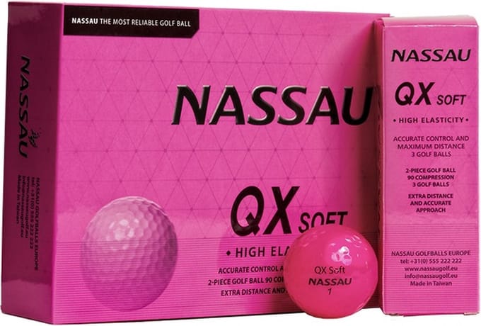 Nassau QX Soft - Golfballen - 12 stuks - Pink
