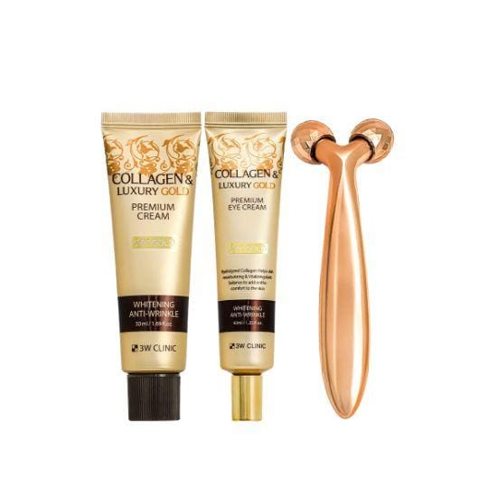 3W CLINIC Ensemble Premium Solution Rides au Collagène et Or de Luxe (2 Articles) (3 Options) # 2SET