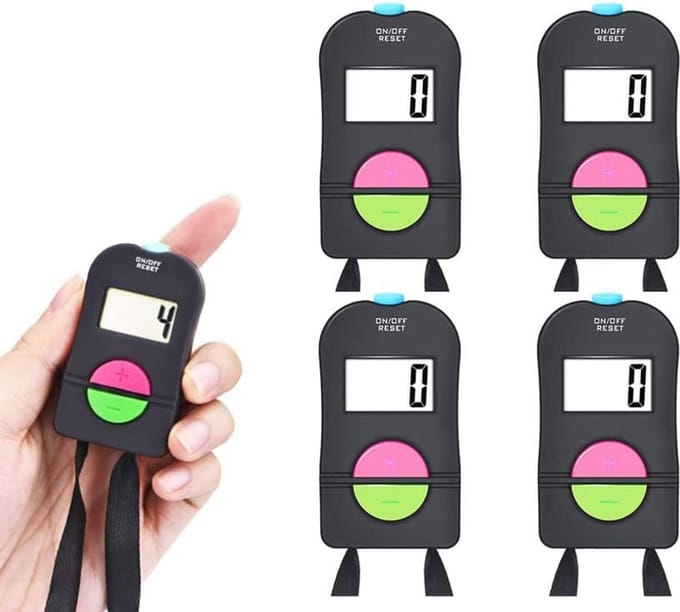 Digitale Handmeter - Tel Apparaat - Activiteiten Tellen - Mini LCD Scherm - 6 x 1.5 x 3.5 cm - Zwart