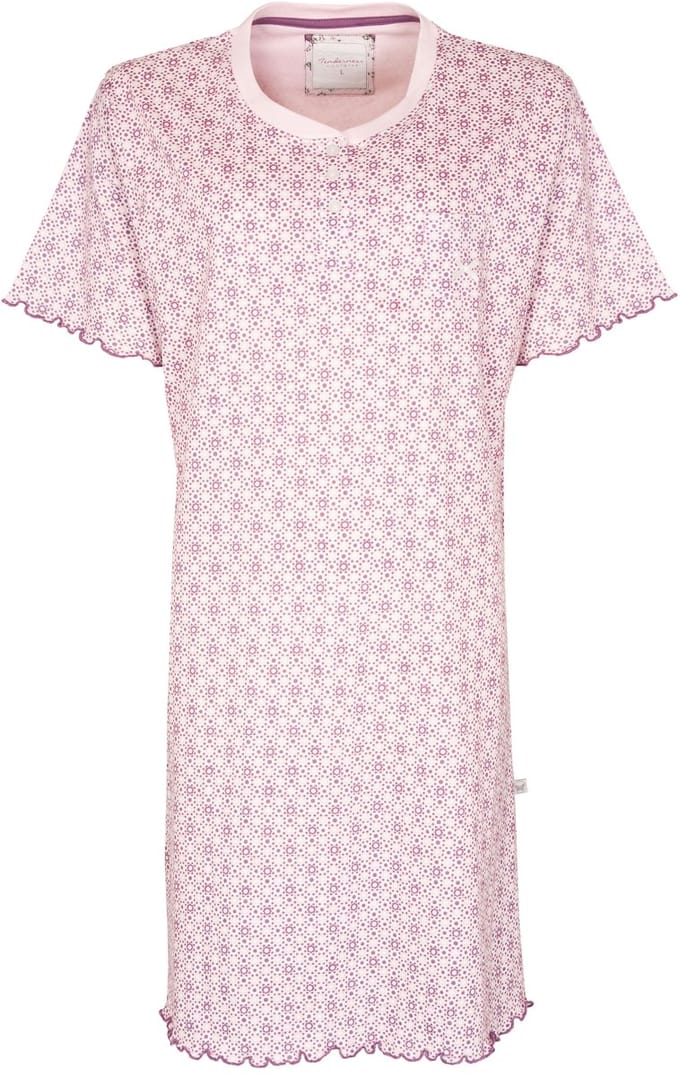 Tenderness Dames Nachthemd - 100% Katoen - Lichtroze - Maat 3XL