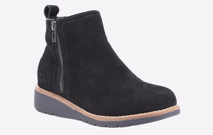 Hush Puppies Libby Suède Dames Zwarte Laarzen