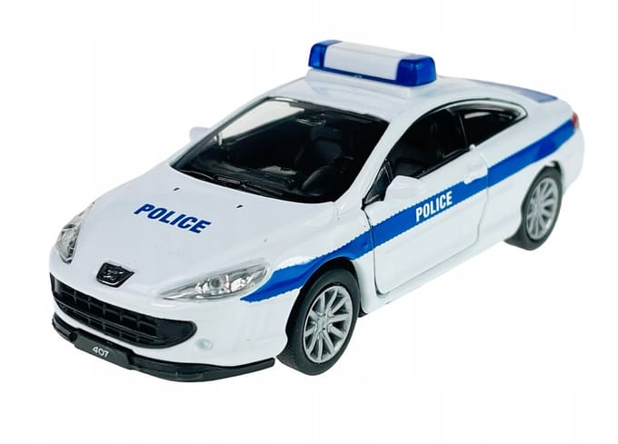 Welly Peugeot 407 Coupé Politie Modelauto 1:34 Wit