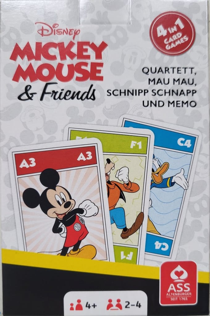Disney Mickey Mouse & Friends - kwartet en 4-in-1 spel (o.a. memory)